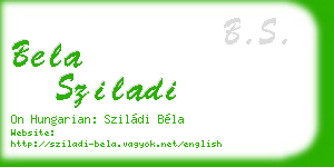 bela sziladi business card